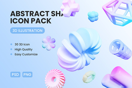 Abstract Shapes 3D Icon Pack
