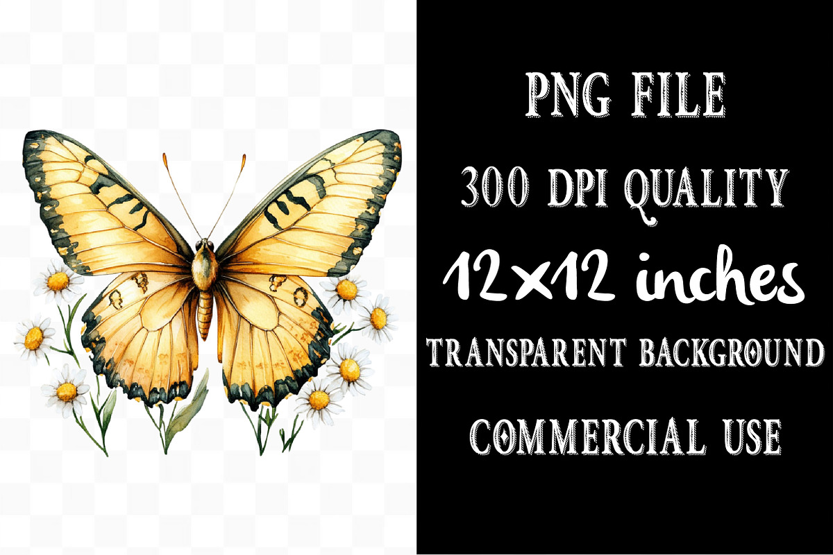 Watercolor Floral Butterflies Clipar, an Illustration by Designking (Photo 4 of 5)