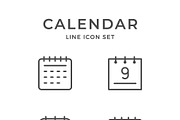 Set line icons of calendar, an Outline Icon by motorama (Thumbnail 1 of 2)