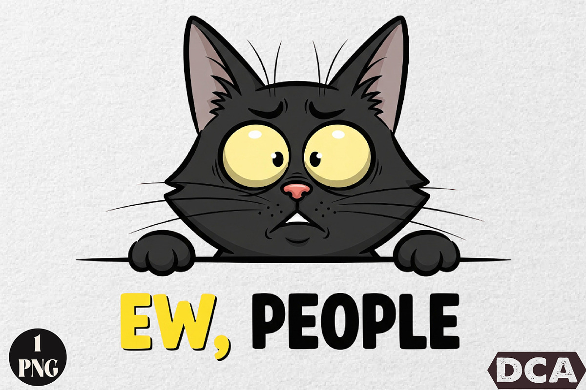Ew People T-Shirt Funny Cat, an Illustration by DreamCafeArt (Photo 1 of 6)
