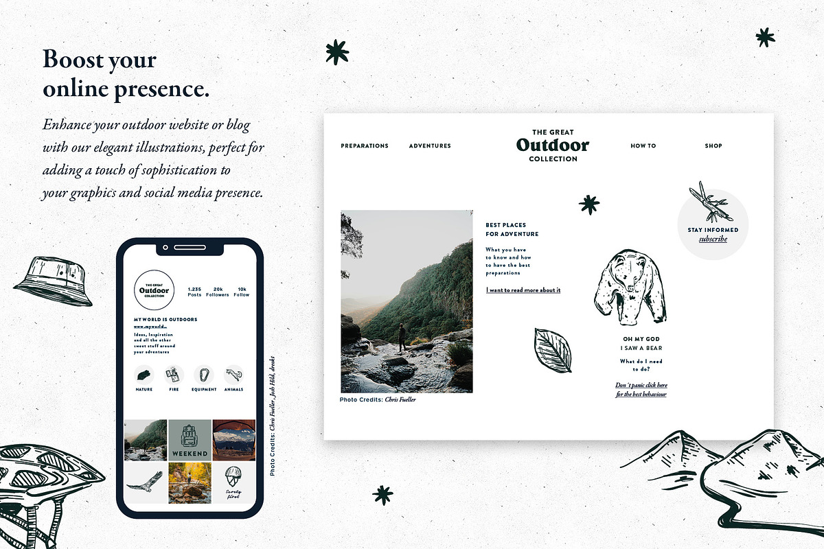 Outdoor Camping vector Illustrations, a Decorative Illustration by dicreate (Photo 11 of 16)