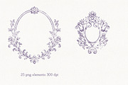 Plum Vintage Baroque Wedding Set, a Seasonal Illustration by AlenaVlasko stock Market (Thumbnail 6 of 8)