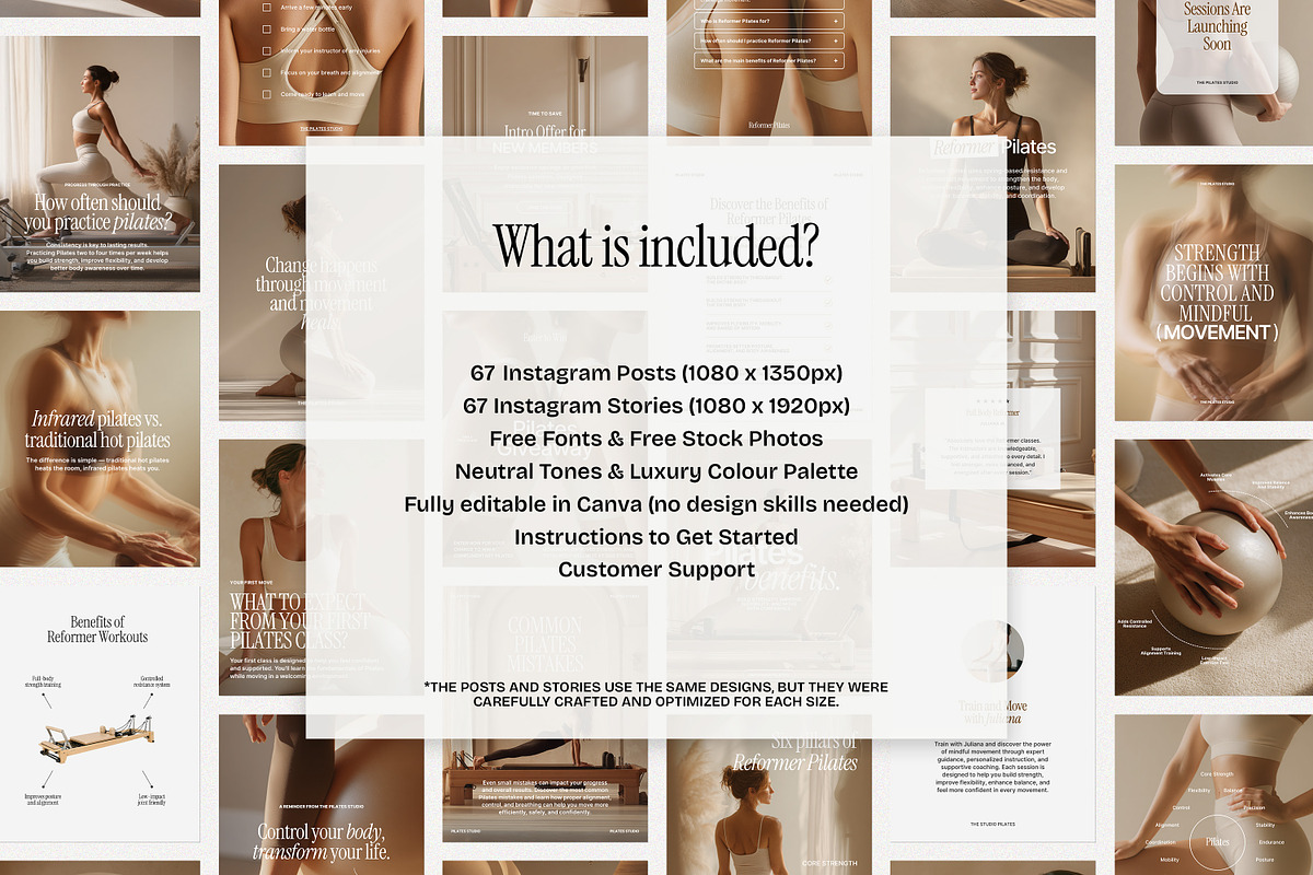 Pilates Instagram Templates, a Social Media Template by Wildnun Studio (Photo 3 of 10)