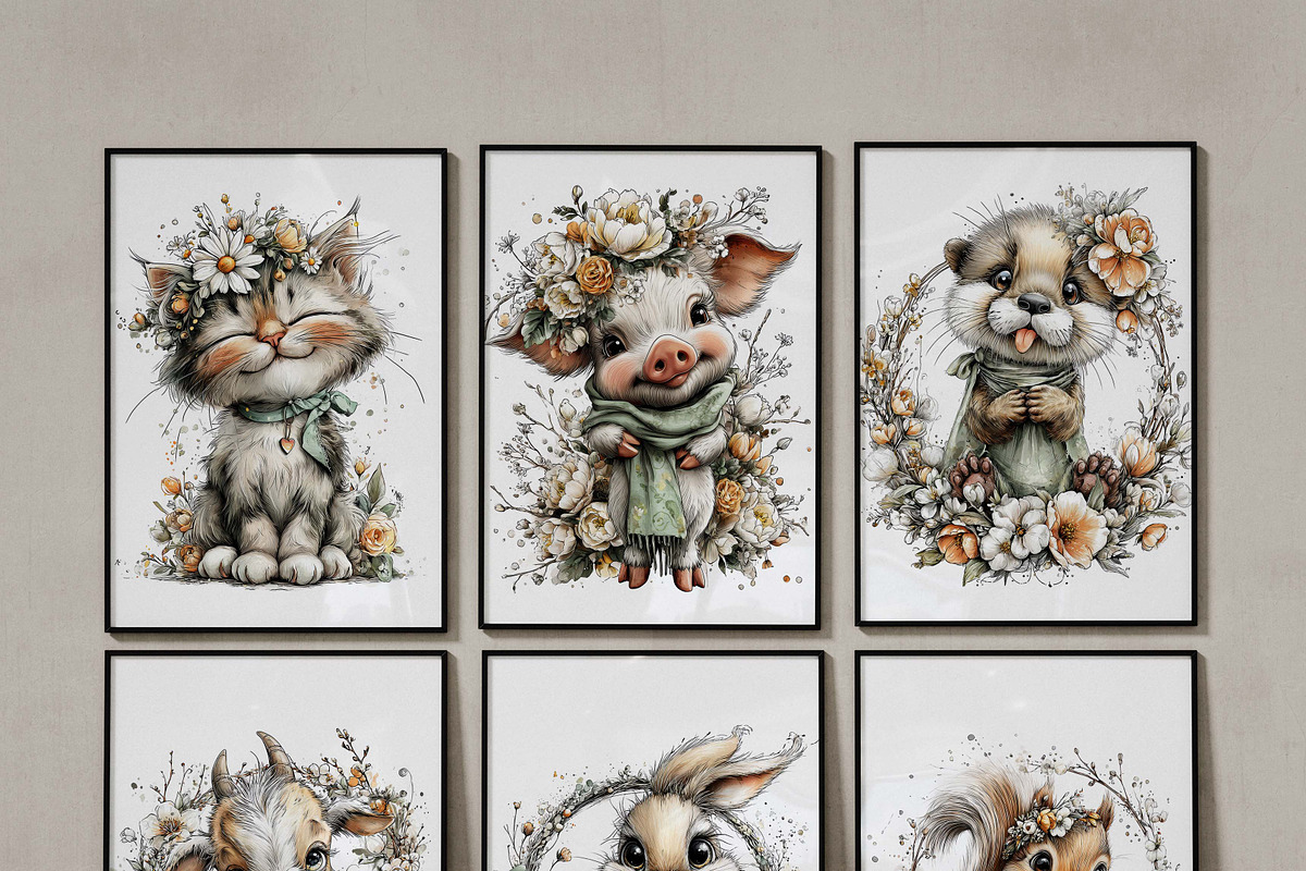 Whimsical Baby Animals Watercolor, an Illustration by one-touch (Photo 20 of 23)