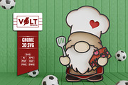 Cook Gnome 3D SVG Multilayered Cut, a Decorative Illustration by Volt_Design (Thumbnail 3 of 3)