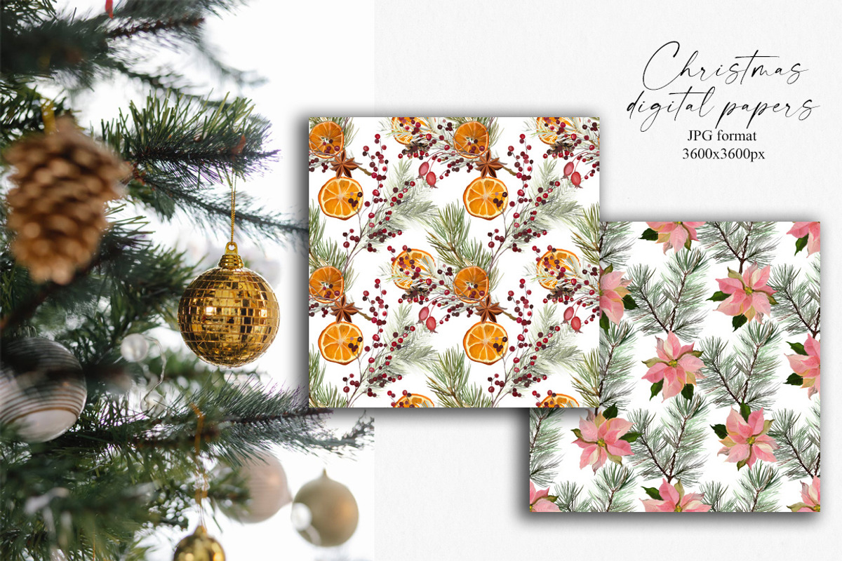 Christmas seamless digital papers, a Pattern Graphic by Vasmila (Photo 2 of 8)
