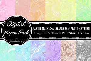 Pastel Marbled Paint Pattern Set
