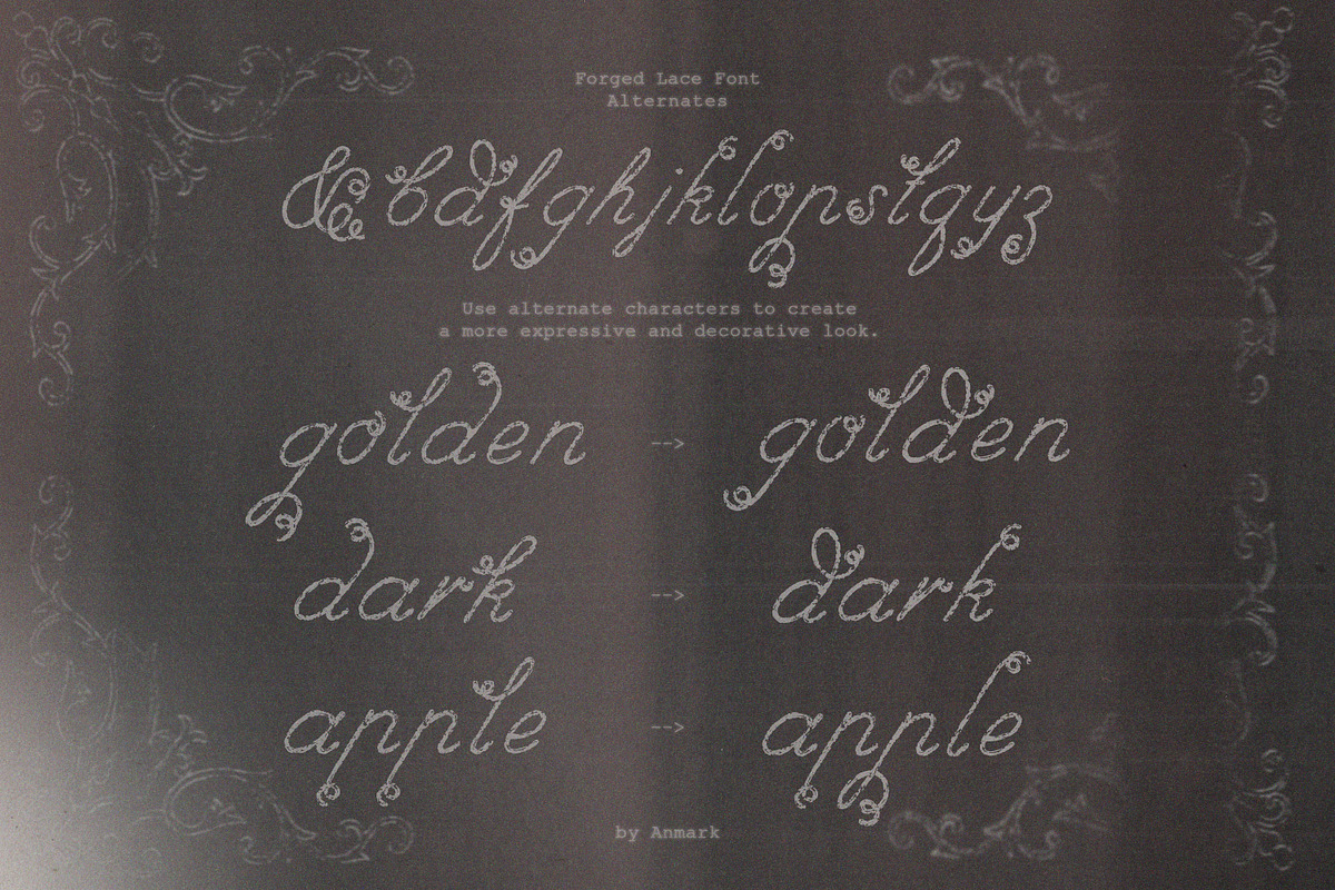 Forged Lace Romantic Gothic Font, a Script Font by AnMark (Photo 11 of 12)