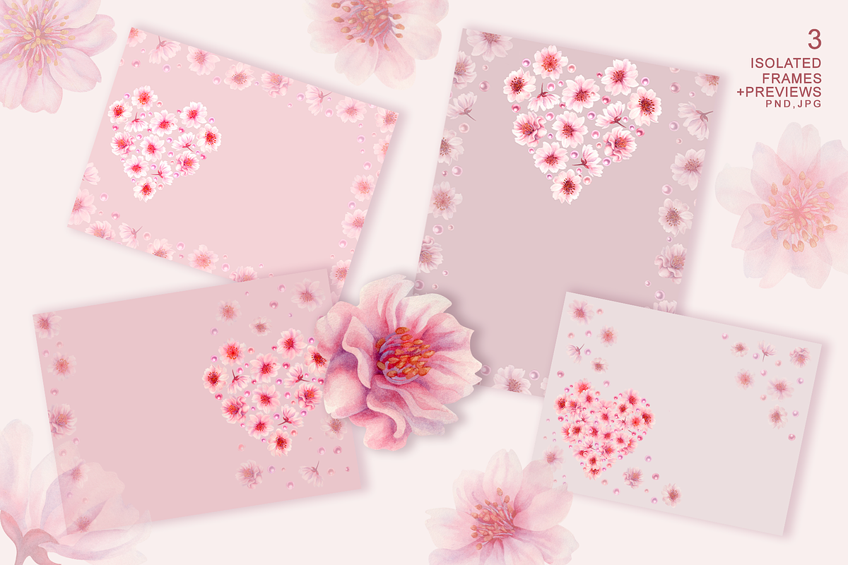 Cherry Blossom Hearts, a Decorative Illustration by EL_SUHOVA (Photo 14 of 15)