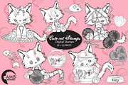 Cutey Cat Digital Stamps AMB-2655, an Illustration by AMBillustrations (Thumbnail 1 of 4)