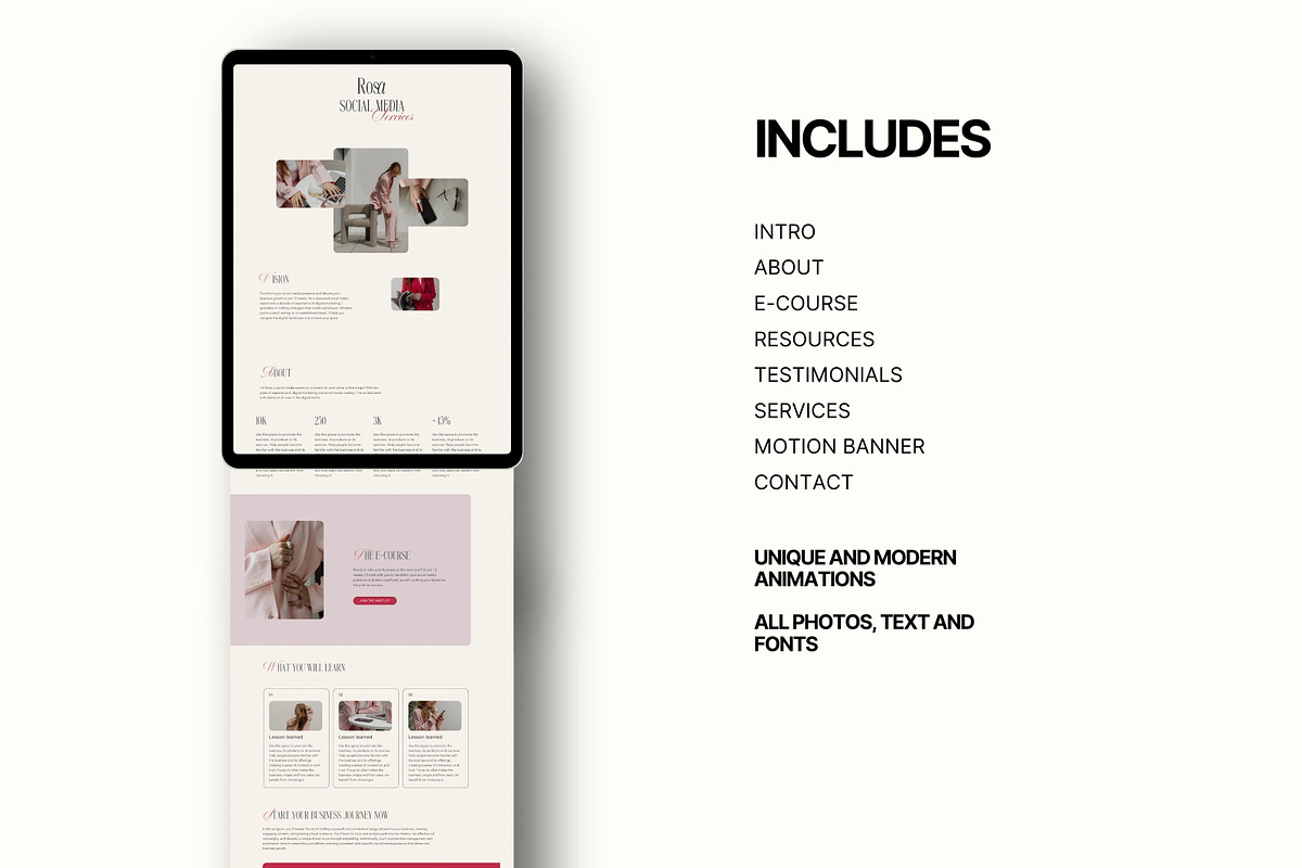 ROSA Canva Landing Page, a Landing Page Template by Studio Suvelle (Photo 4 of 8)