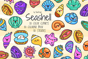 Cute Kawaii Shells Summer Character, a Seasonal Illustration by Palau