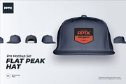 Flat peak hat mockup pack, a Hat Mockup by PrePress Toolkit (Thumbnail 1 of 4)