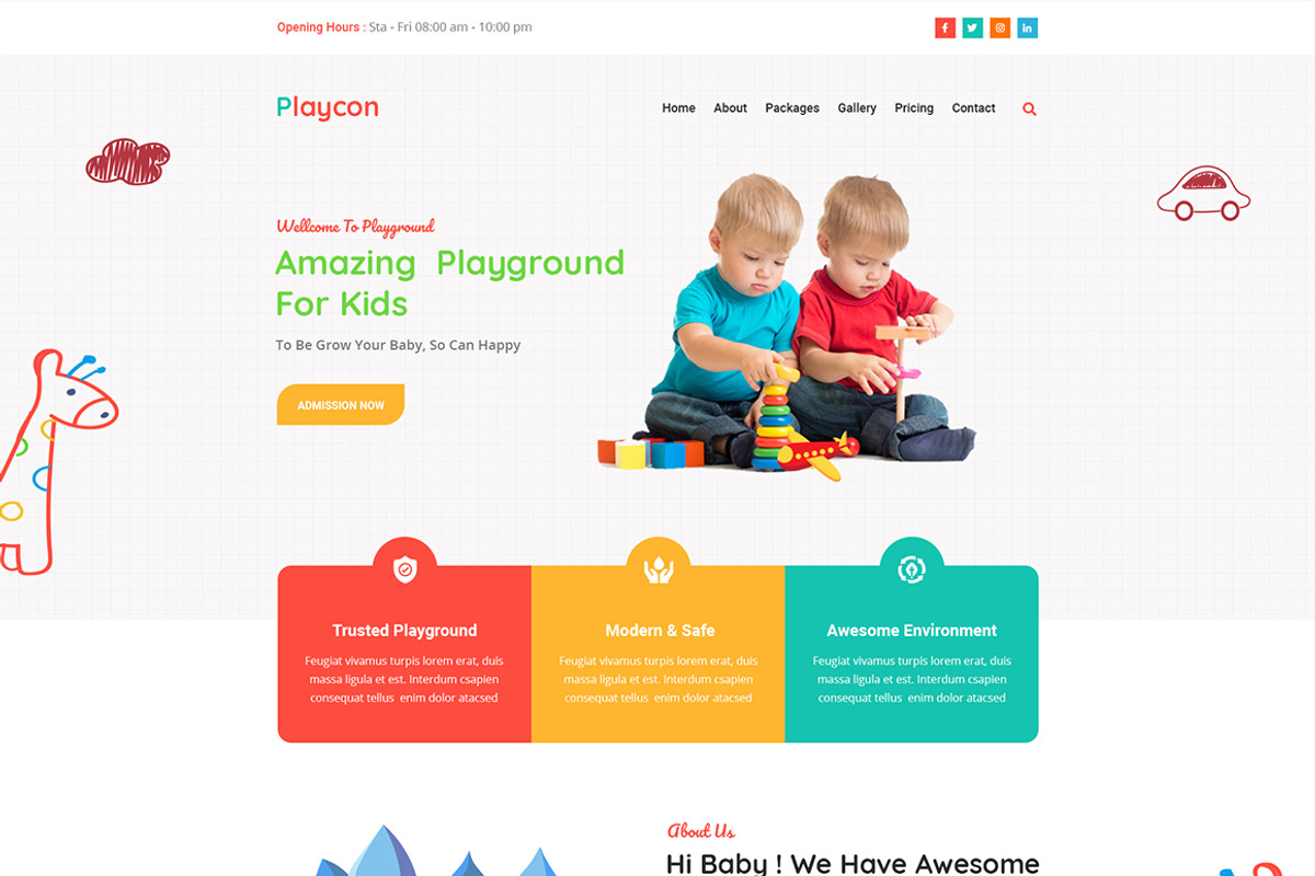 Kidio - Indoor PlayGround Template, a HTML Template by THESOFTKING (Photo 2 of 3)