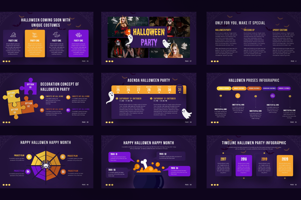 Halloween Party Powerpoint Template, a Presentation Template by Brandearth RRGraph (Photo 8 of 8)