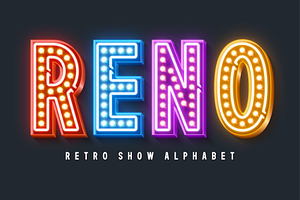 Retro show alphabet, broadway style