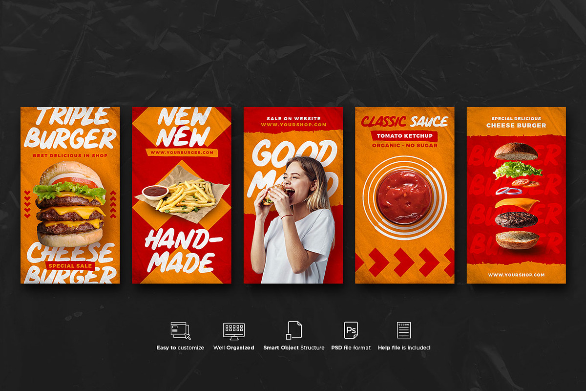 Food Instagram Story PSD Templates, a Social Media Template by Giraffe Design Studio (Photo 5 of 22)
