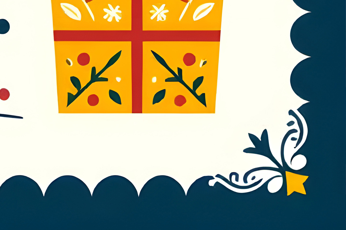 Christmas Delight in Blue and Gold, a Decorative Illustration by Sharon Schwalbe (Photo 4 of 5)