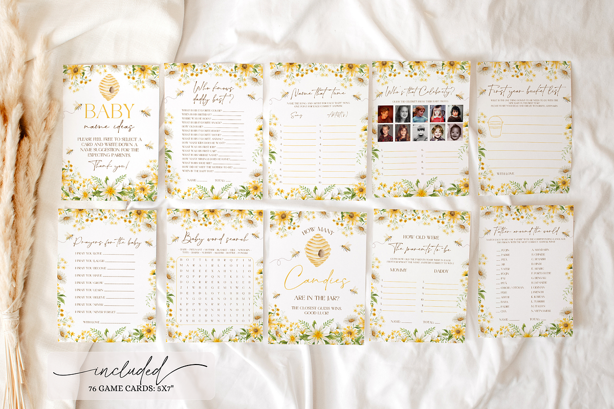 Honey Bee Game Set for Shower, a Templates & Theme by VeliusCreativeStudio (Photo 2 of 6)