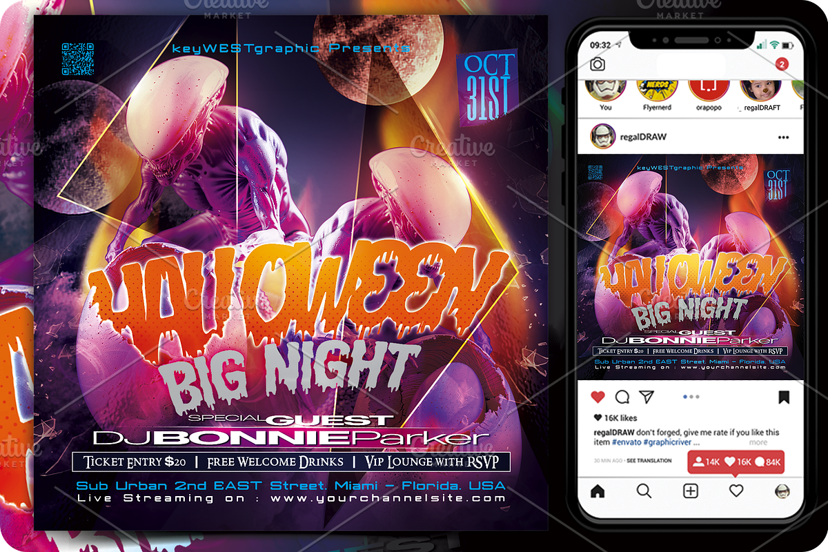 Halloween Flyer, a Flyer Template by regalDRAW