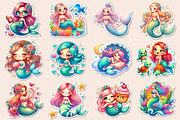 Kawaii Mermaid Clipart Bundle, an Illustration by Dream Creation (Thumbnail 3 of 4)
