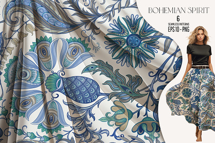 Bohemian Spirit 6 Seamless Patterns, a Pattern Graphic by Elen-Lane