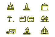 Thailand landmark icon set, an Outline Icon by mathoyy (Thumbnail 2 of 3)