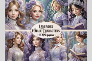 Lavender Female Characters Papers, a Wallpaper Graphic by EdeniaArtStudio (Thumbnail 1 of 7)