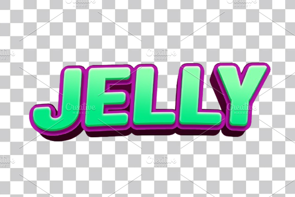 Jelly PSD 3D Editable Text Effect, a Layer Style Add-On by TrueVector (Photo 2 of 2)