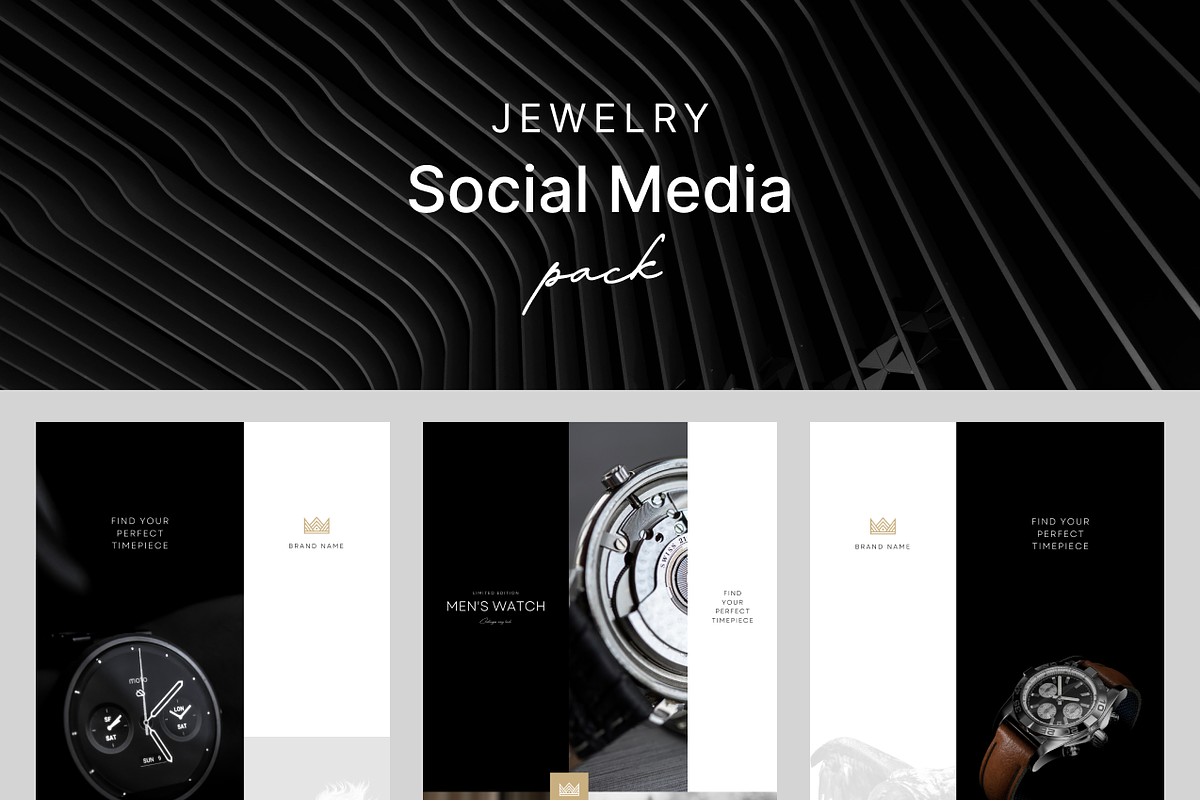 Jewelry Watch Canva Social Template, a Social Media Template by Goashape Studio (Photo 2 of 12)
