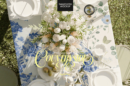 COUNTRYSIDE Tablecloth Fabric Mockup