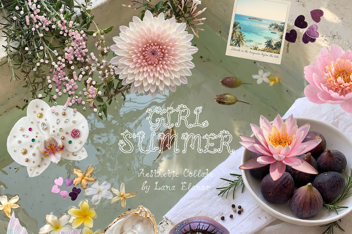 GIRL SUMMER Pastel Feminine Collage, an Object Graphic by Lana Elanor (Photo 3 of 10)