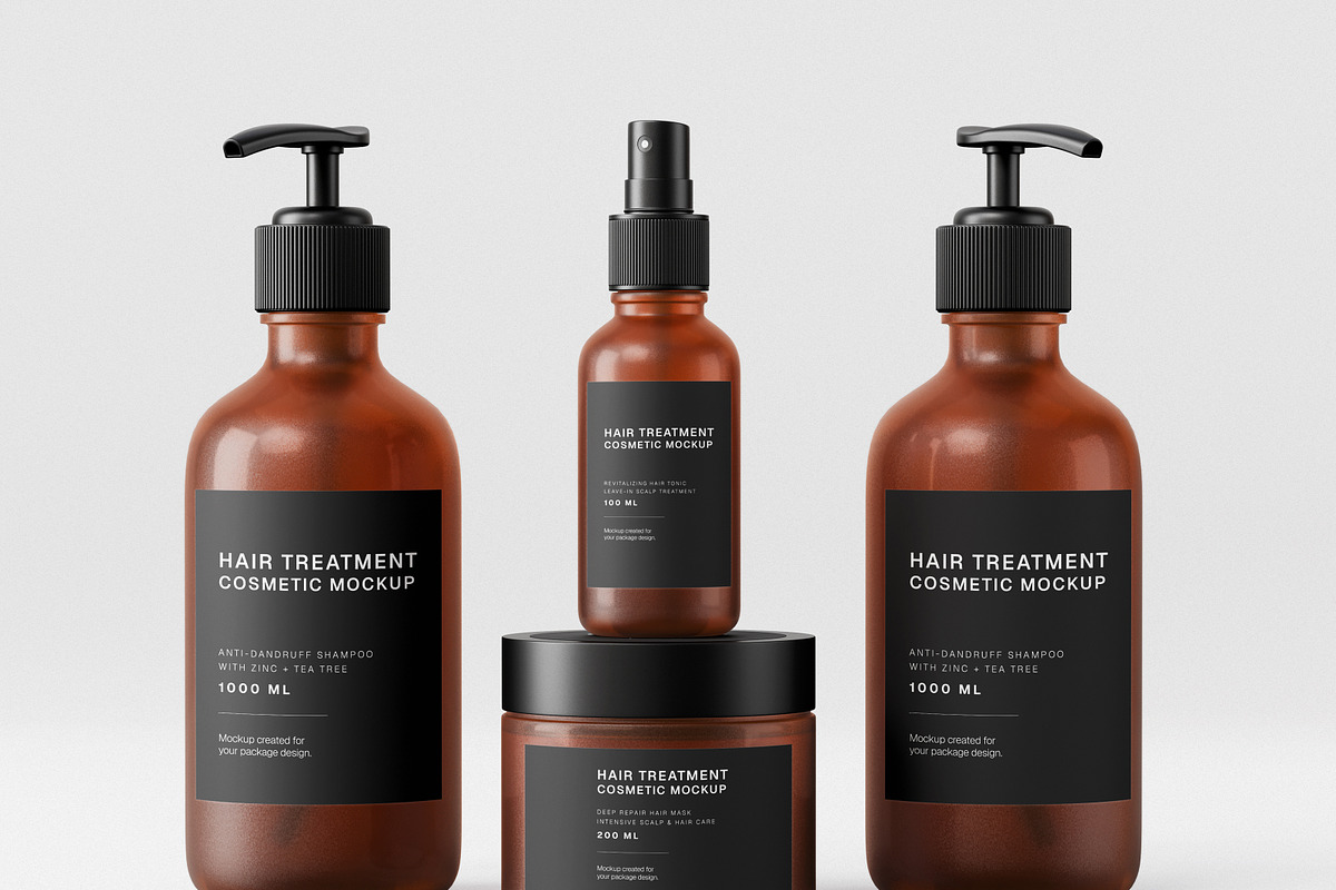 Hair Treatment Cosmetic Mockup Set, a Packaging Mockup by Brand Earth (Photo 3 of 4)