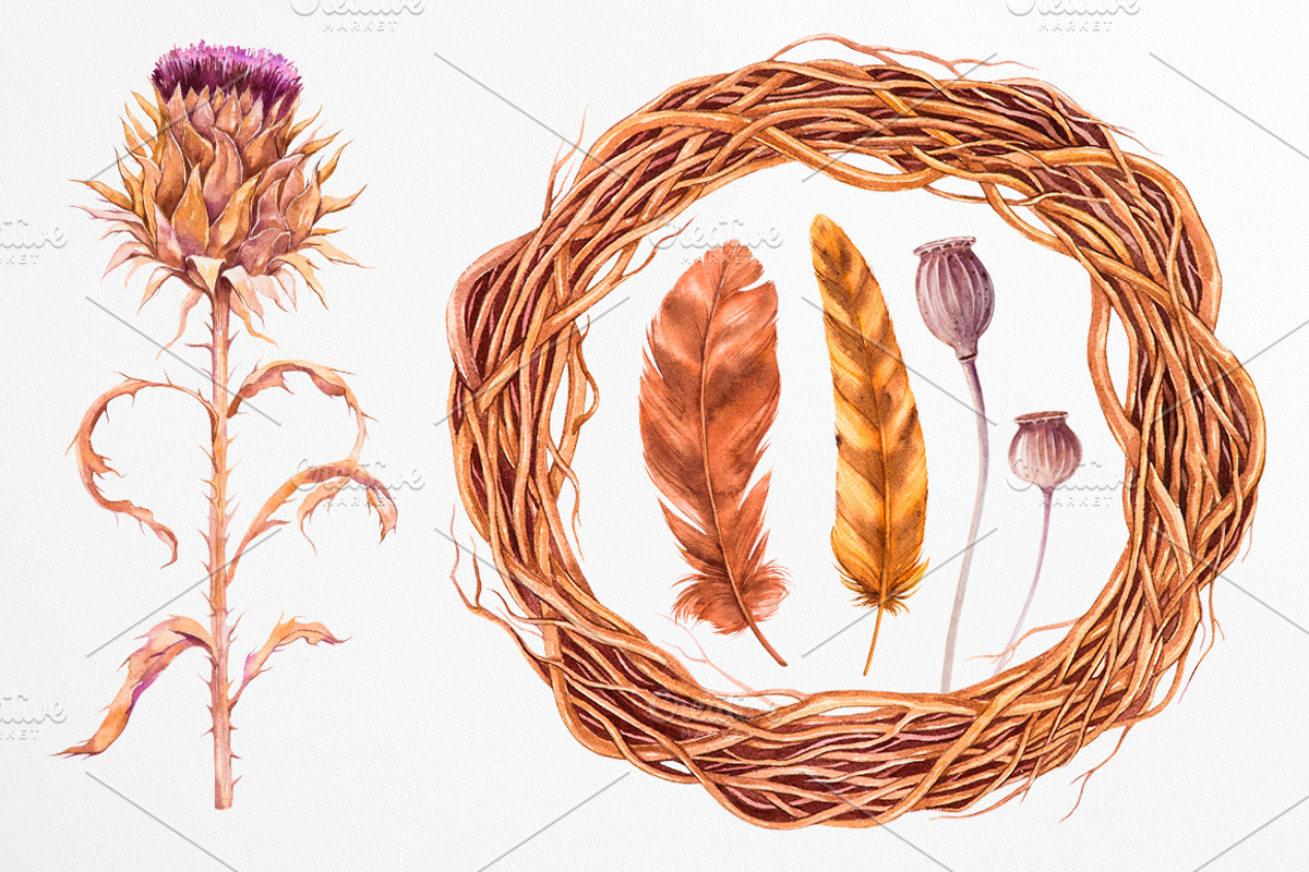 Fall collection. Watercolor., a Decorative Illustration by AlexGreenArt (Photo 6 of 11)