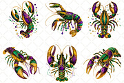 Crawfish Mardi Gras Watercolor, an Illustration by Black Bird Studio (Thumbnail 4 of 6)