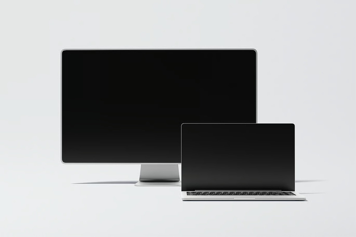 Laptop & Monitor Mockup, a Device Mockup by zpackcreative (Photo 3 of 4)