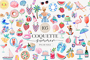 Watercolor Coquette Summer Clipart, an Illustration by TatiMockup (Thumbnail 1 of 6)
