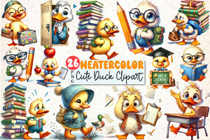 Back To School Funny Ducks Clipart, a Seasonal Illustration by Rose Art