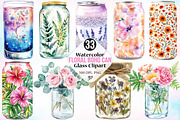 Watercolor Floral Boho Can Glass PNG, an Illustration by Canvas Craft (Thumbnail 1 of 5)