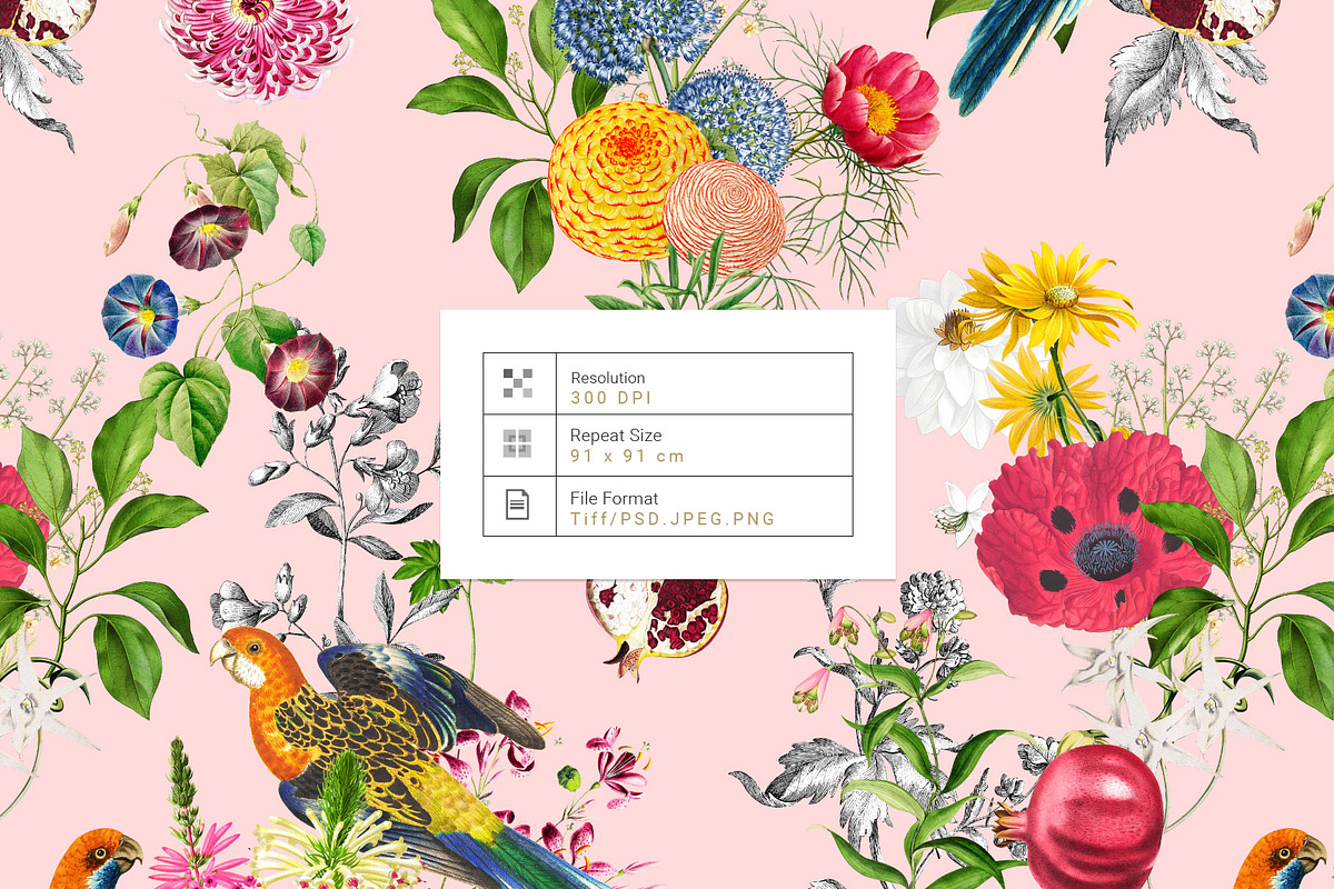 Paradise Florals Prints & Motifs, a Pattern Graphic by TSTUDIO (Photo 3 of 13)