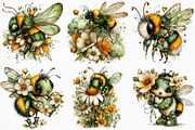 Whimsical Spring Bee Clipart Png, an Illustration by Craft Nest (Thumbnail 3 of 5)