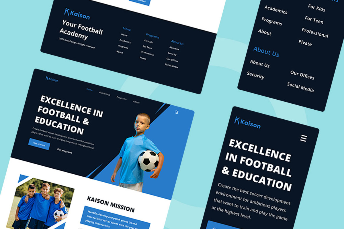 Soccer Academy Web Design, a Wireframe Template by INSPR STD (Photo 3 of 6)
