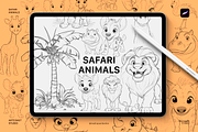PROCREATE STAMP SAFARI ANIMALS, a Shape Add-On by Spasibenko Art (Thumbnail 4 of 5)