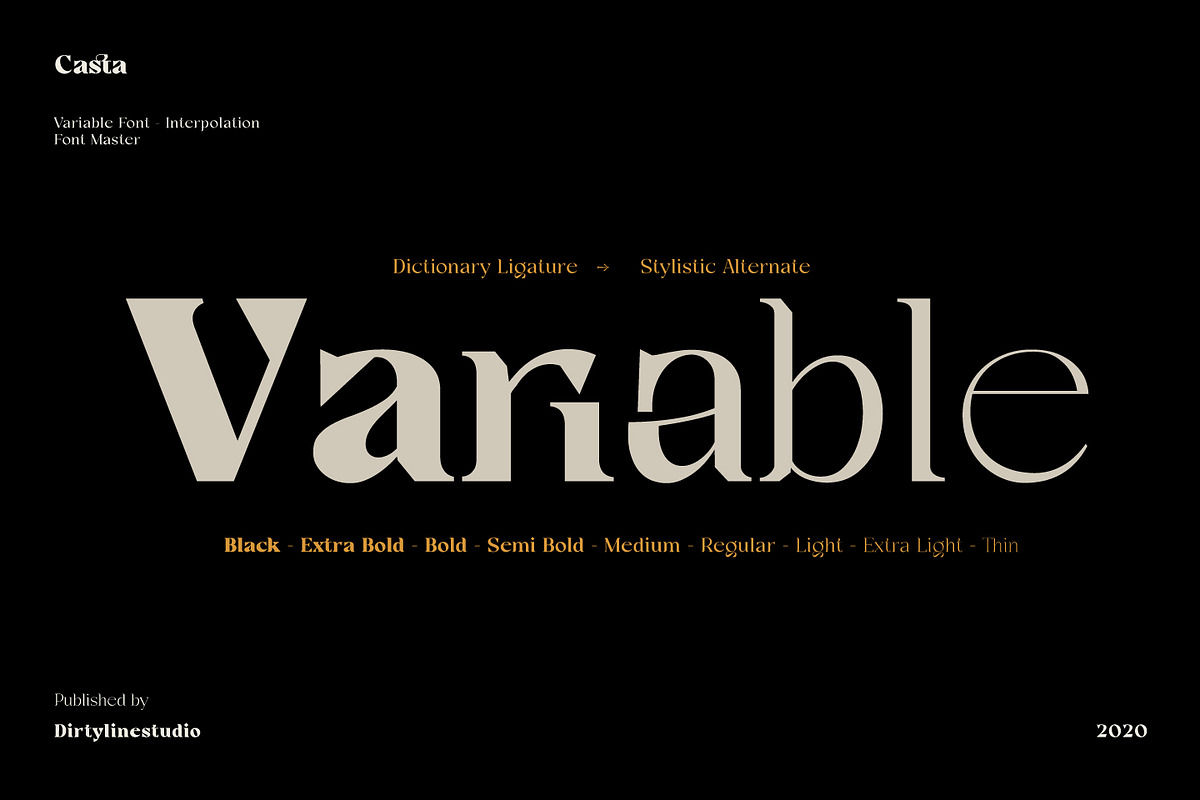 Casta – Display Sans Serif Font, a Sans Serif Font by Dirtyline Studio (Photo 5 of 23)