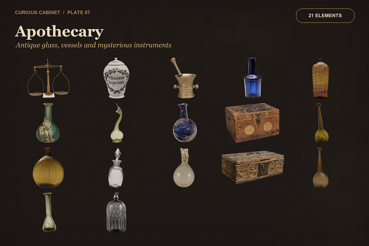 Curious Cabinet Collage Kit, an Object Graphic by Le.nart (Photo 7 of 15)