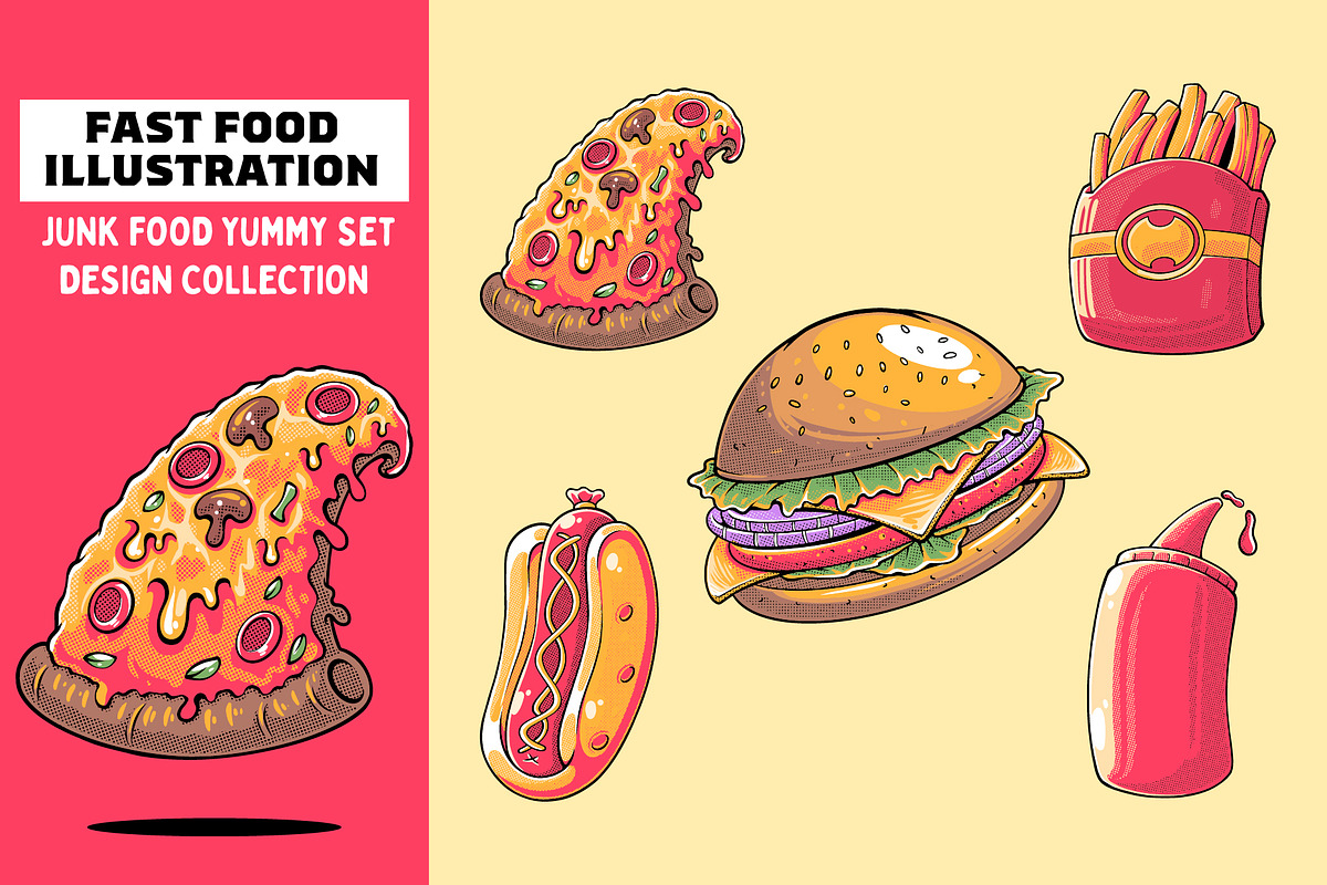 Fast Food & Junk Food Illustration, a Food Illustration by Signatoro
