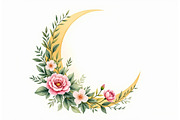 Floral Crescent Moon Watercolor Clip, a Graphic by Gaye Art (Thumbnail 15 of 17)