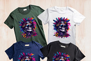 Skull wearing feathered headdress, a Person Illustration by yod67 (Thumbnail 10 of 10)