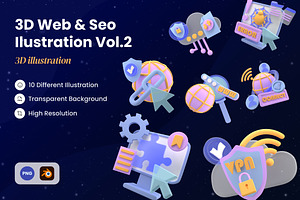 3D Web & Seo Ilustration Vol.2