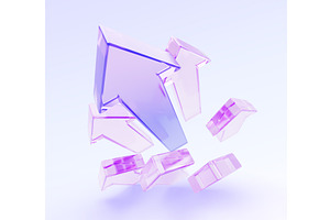 Abstract glass arrows 3D background, a Technology Illustration by Marozhkastudio
